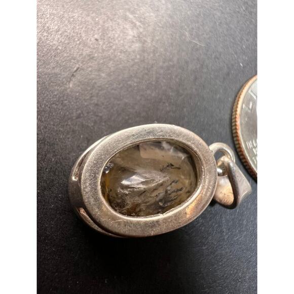 NEW Dendretic agate gemstone sterling silver pendant - Picture 5 of 11